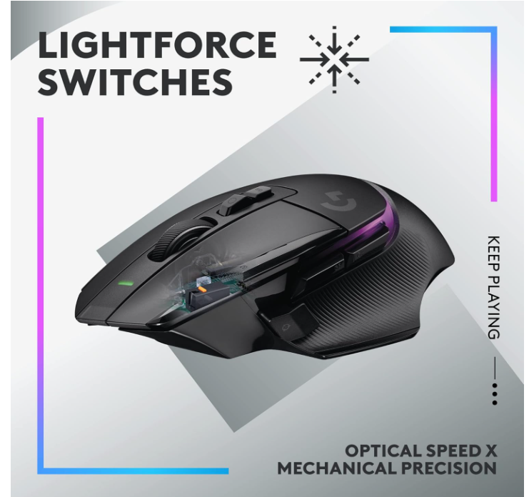 Logitech G502 X Plus Wireless Gaming Mouse — 25,600 DPI (Black)