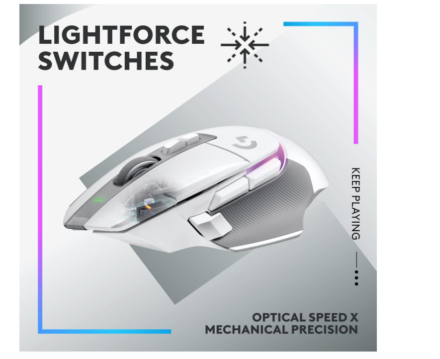 Logitech G502 X Plus | Wireless Gaming Mouse | GamingVault — 25.6K DPI (White)