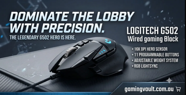 Logitech G502 HERO Gaming Mouse — 25,600 DPI Wired RGB